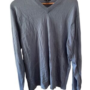 GAP Merino Wool Blue Mens Sweater V Neck Long Sleeve‎ Size XL